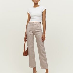 Reformation Stripped High Rise Straight Jeans